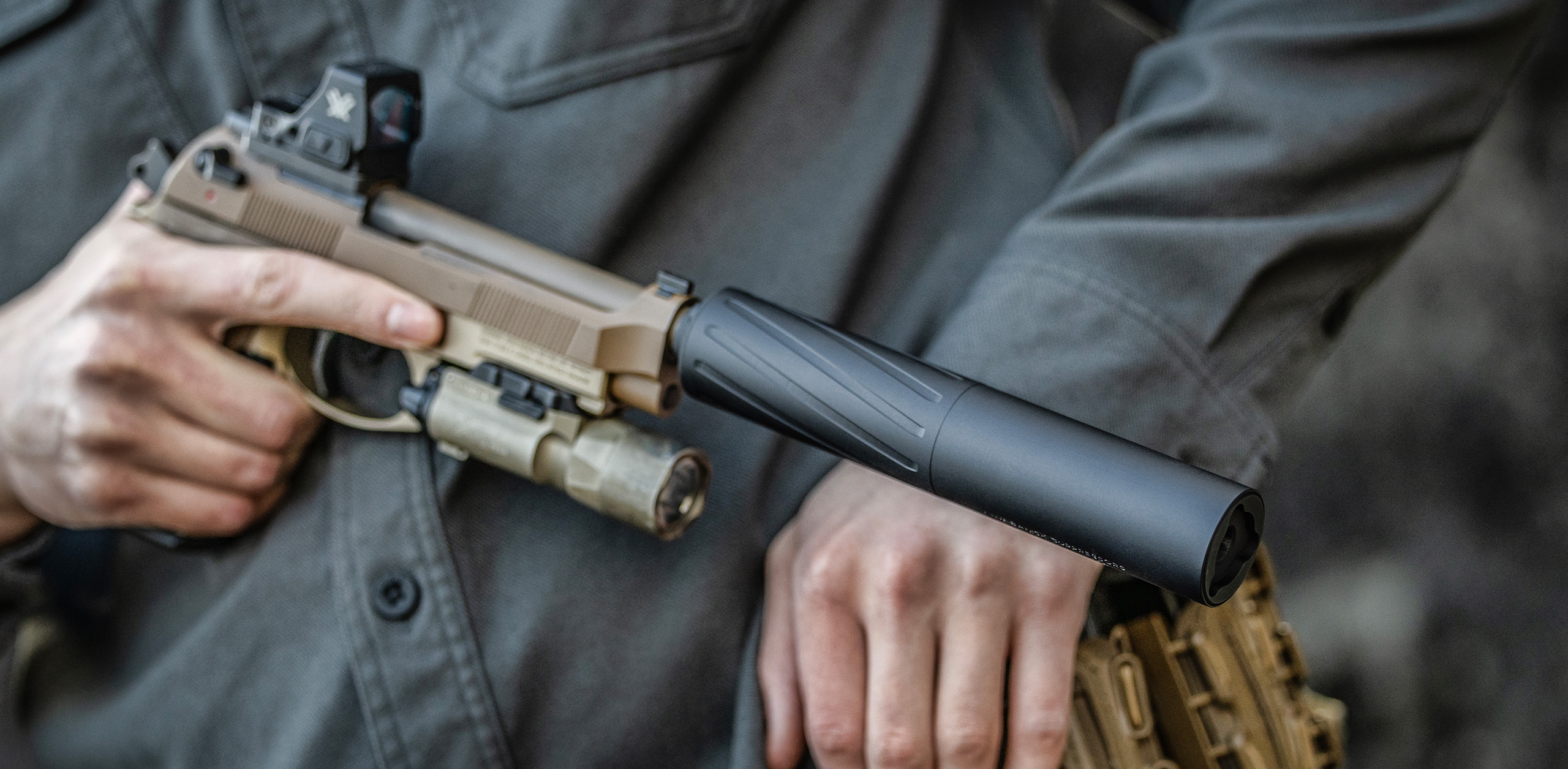 Handgun with Banish 9