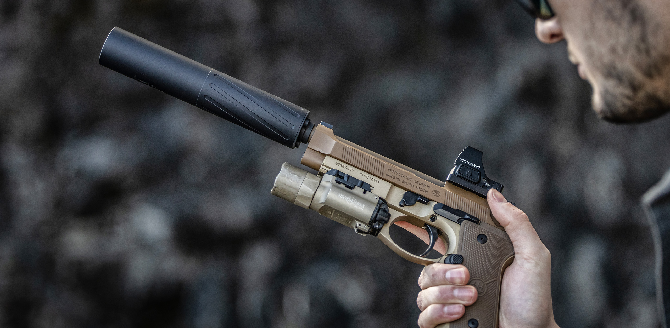 Handgun with Banish 9